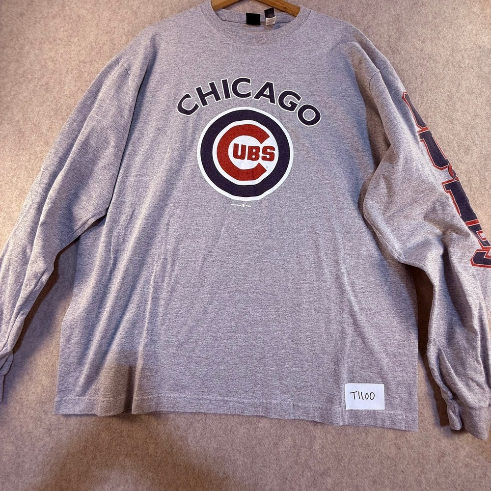 Vintage 2005 Chicago Cubs Gear For Sports Long Sleeve Shirt‎ Mens XL Gray MLB
